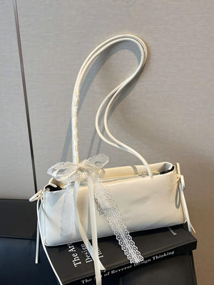 Simple Ballet-style Baguette Shoulder Bag