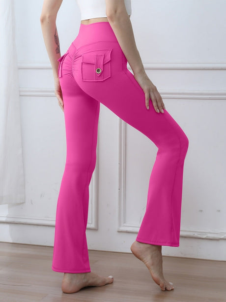 High Waist Tooling Yoga Micro-horn Peach Butt Tight Fit Sports Pants