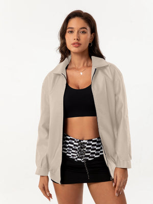 Street Cool Loose Pocket Leather Jacket