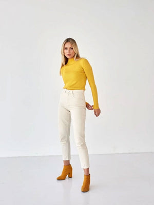 Half Turtleneck Solid Color Tights Versatile Sweaters