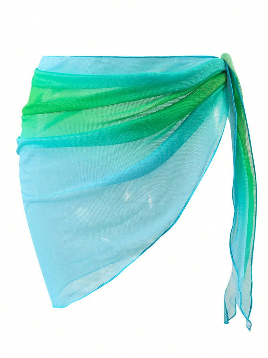 Gradient Color Tie Beach Dress