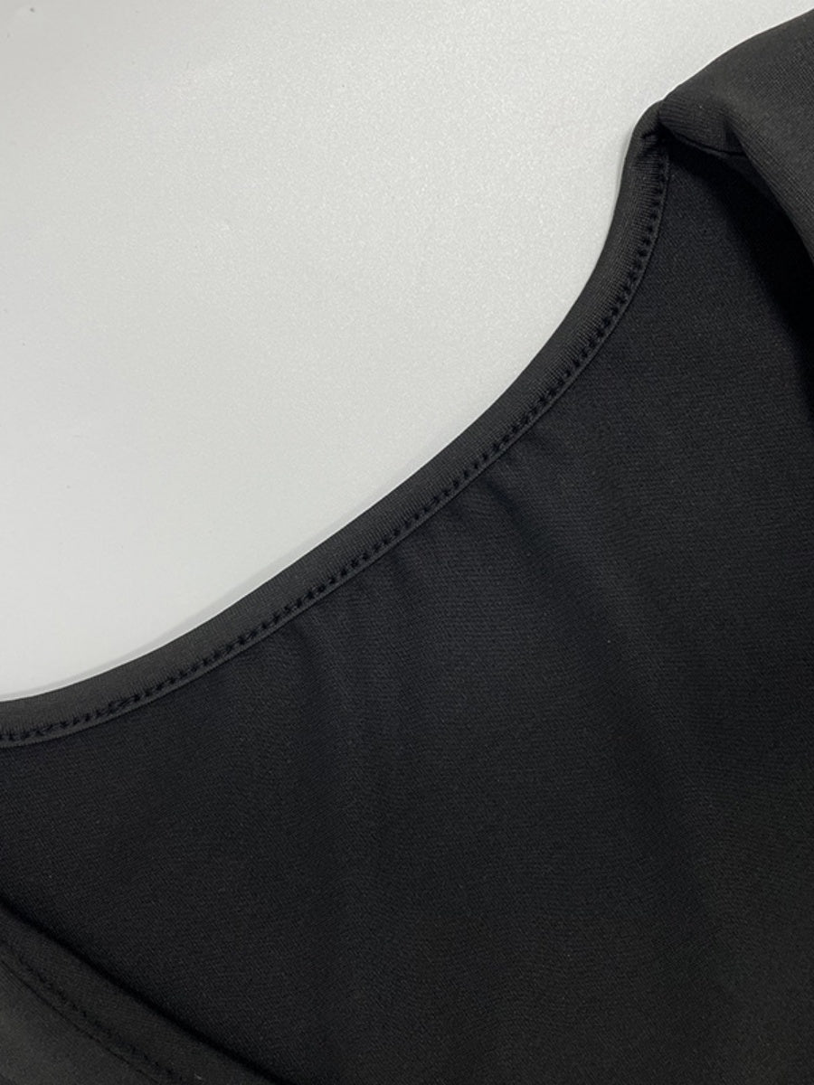 Ruffle Hip-hugging Flared Sleeves Mini&Short Dresses