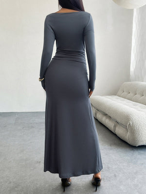Liber Autumn Women's Solid Color Midi Dresses