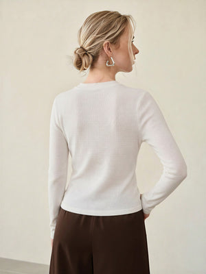 100% Merino Cotton & Wool Seamless Turtleneck Sweater