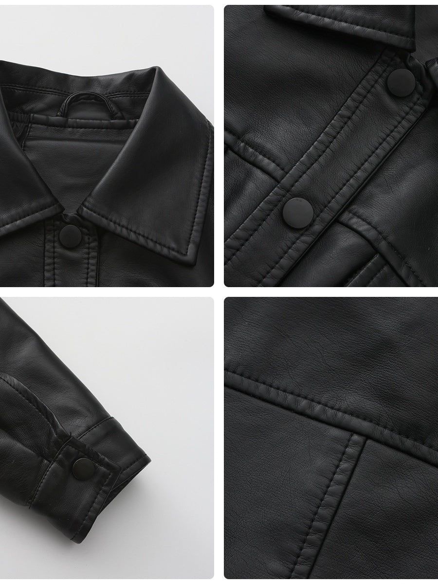 Single-breasted Pocket Lapel Short Trucker Jackets