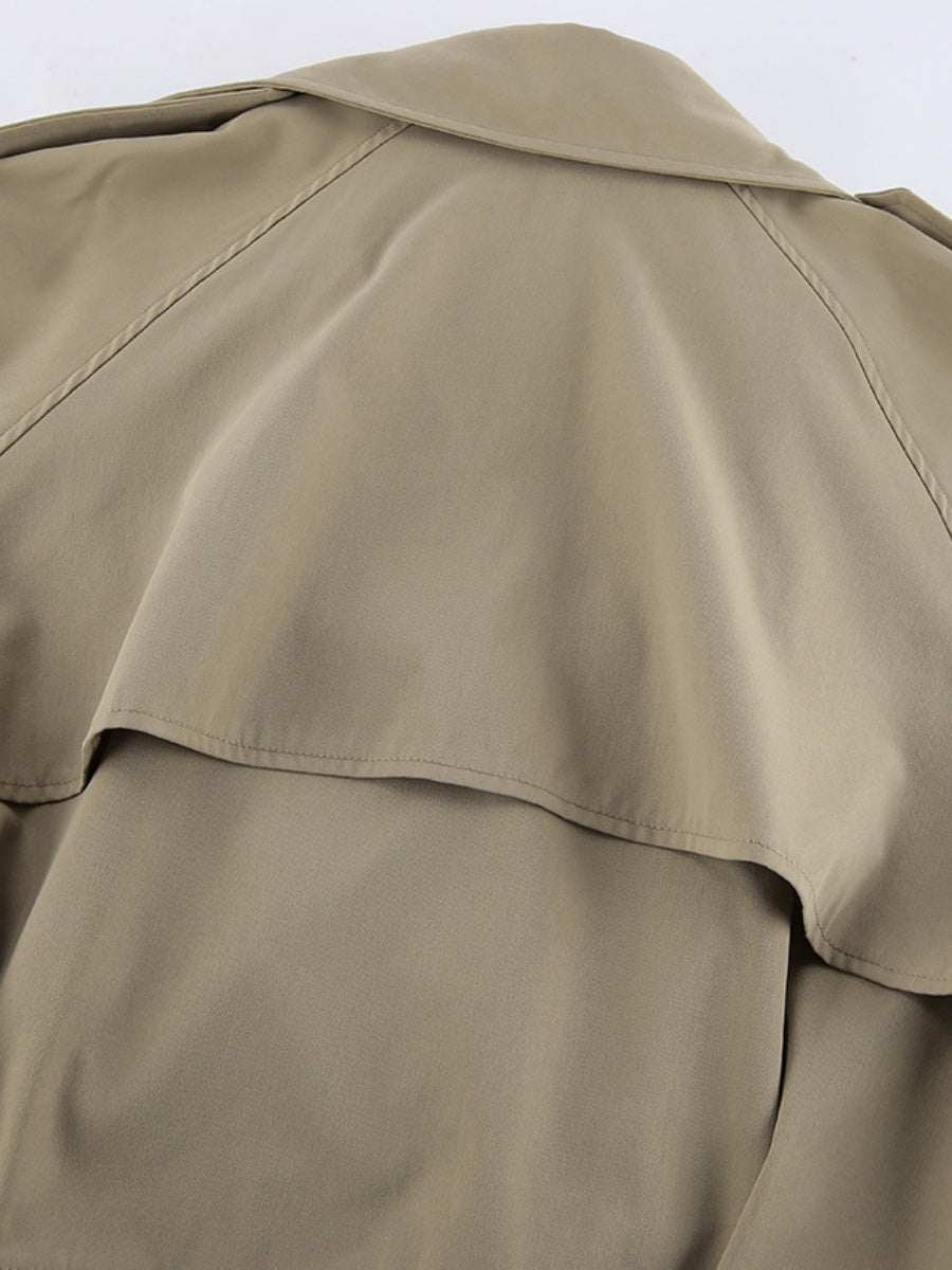 Liber Autumn Women's Pocket Solid Color Trench Coats