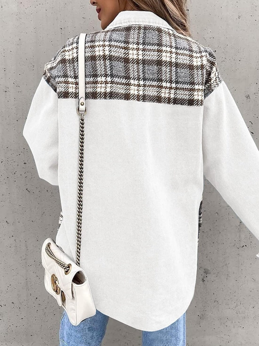Liber Autumn Women's Contrasting colors Plaid Jackets
