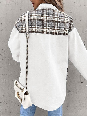 Liber Autumn Women's Contrasting colors Plaid Jackets