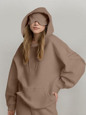 Sweats à capuche unis avec poche