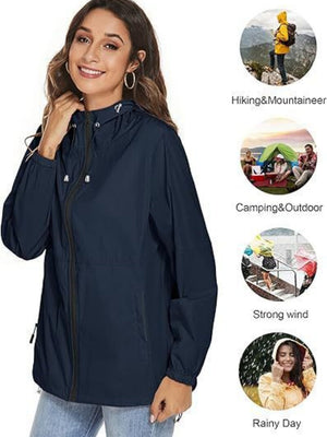 Hooded Waterproof Light Portable Raincoat Windproof Windbreaker