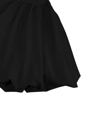 Simple Solid Color Short Dress With Pleats And Multi-layered Ruffles