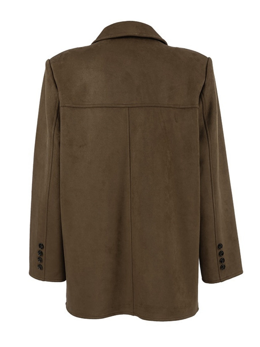 Liber Autumn Women's Buttons Suede Jackets