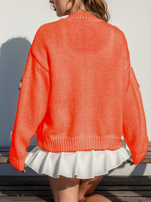 Macaron-colored 3D flowers Cardigans