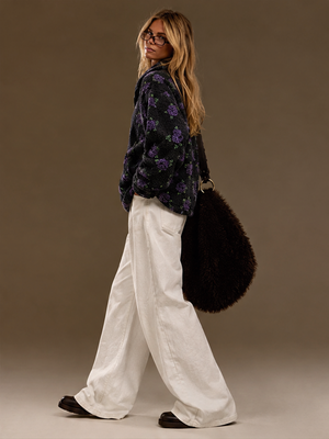 Fleece Floral Fashion Warm Fleece Sweatshirt