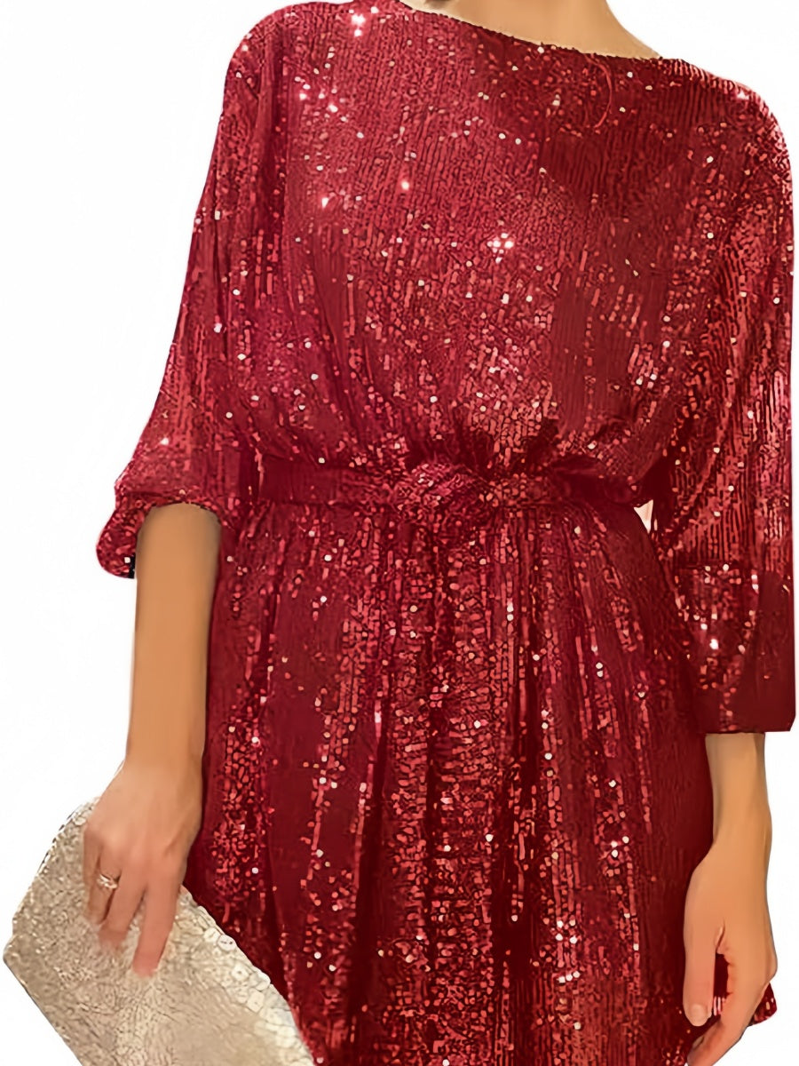 Basic Sequins Bandage Party Short Dress