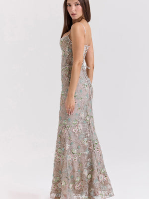 Low-cut Sleeveless Sexy Backless Tie-up Long Dress