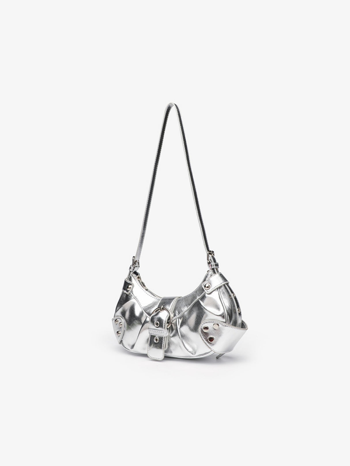 Stylish And Edgy Motorcycle Studded Shoulder Bag