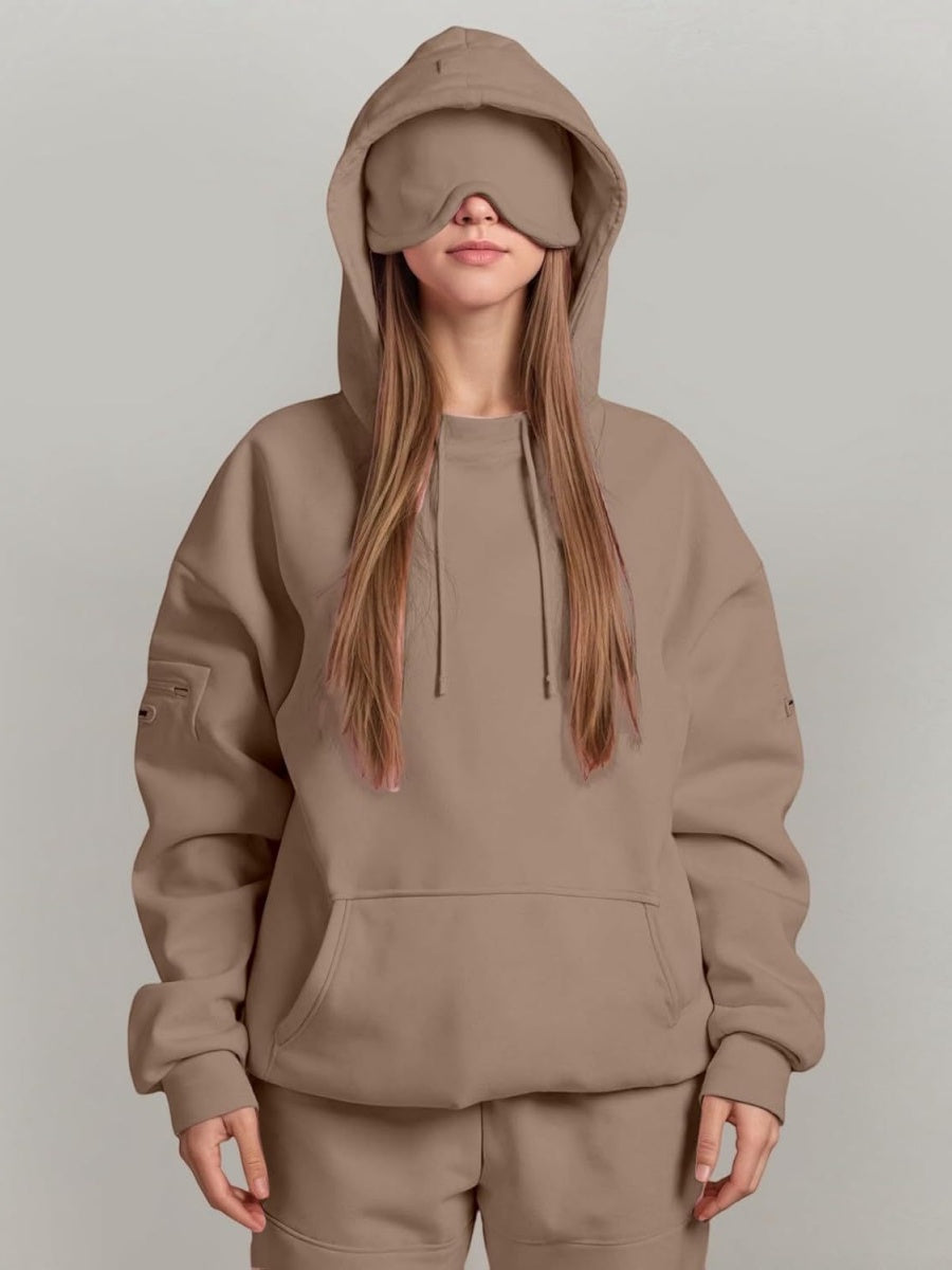 Sweats à capuche unis avec poche
