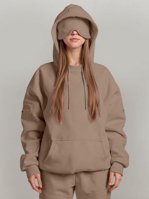 Sweats à capuche unis avec poche