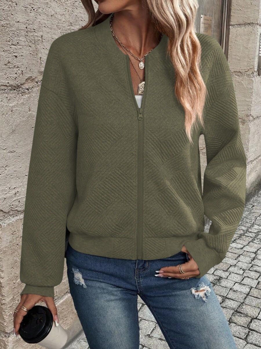 Liber Autumn Women's Zipper Geometric Patterns Jackets