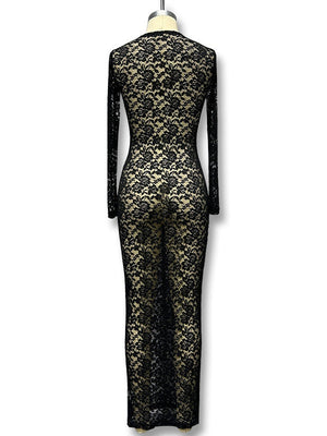 Liber Autumn Women's Lace Lace Maxi Dresses