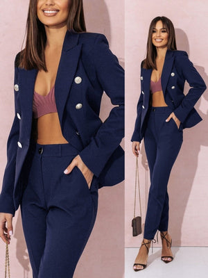 Double-breasted Two-piece Suit