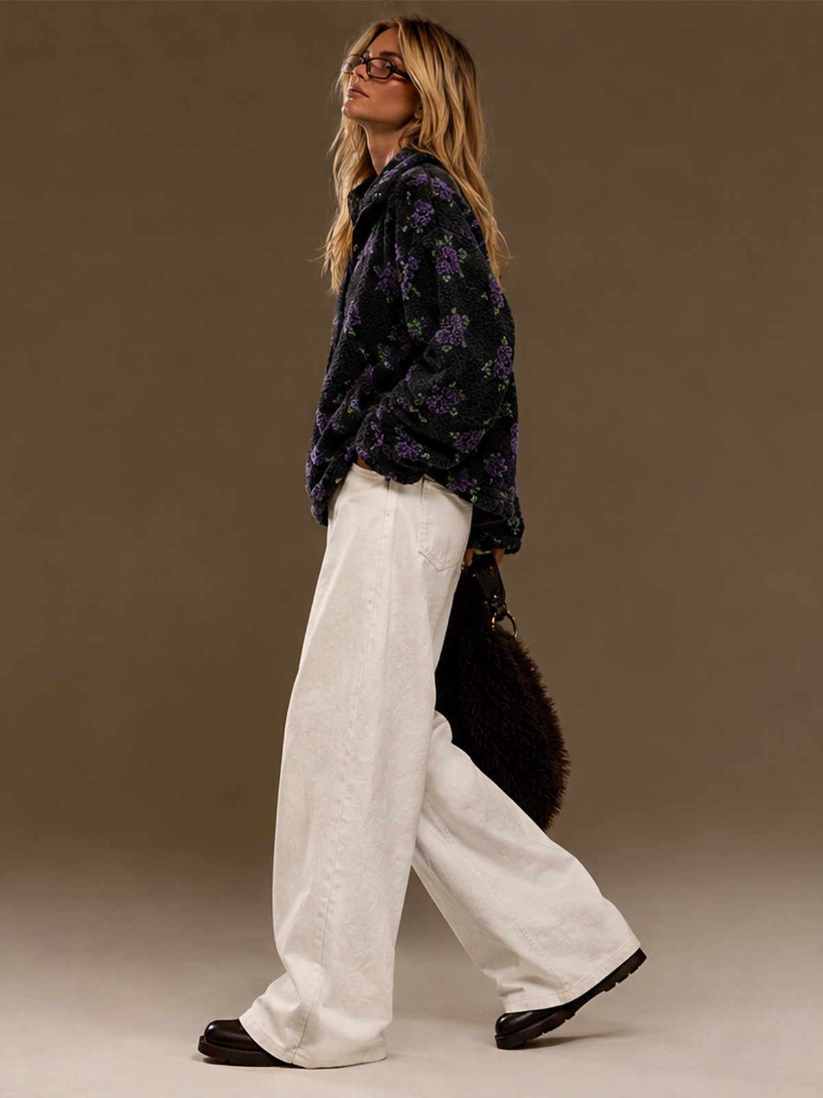 Fleece Floral Fashion Warm Fleece Sweatshirt