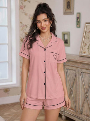 Cardigan Short-sleeved Shirt And Shorts Set That Can Be Worn As Loungewear