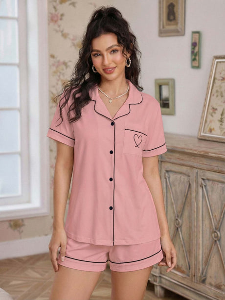 Cardigan Short-sleeved Shirt And Shorts Set That Can Be Worn As Loungewear