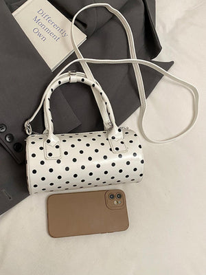 Sac à main cylindrique à pois color-block