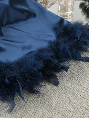 Satin Feather Three-piece Set Of Underwear, Shorts, And Bathrobe Sleepwear