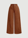 High Waist Loose Slimming Solid Color Wide Leg Pants