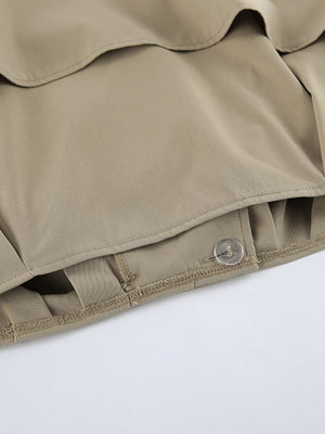 Liber Autumn Women's Pocket Solid Color Trench Coats