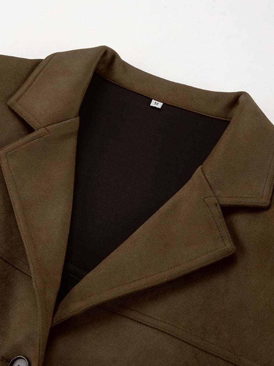 Liber Autumn Women's Buttons Suede Jackets