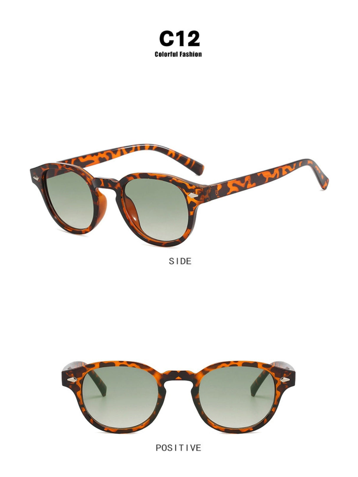 Riveted Arrow Small Frame Oval Sunglasses