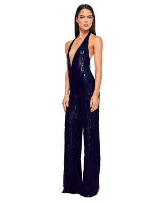 Reunion Sequins Halter Jumpsuits