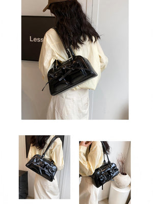 Bow-knot Horizontal Square Zipper Handbag