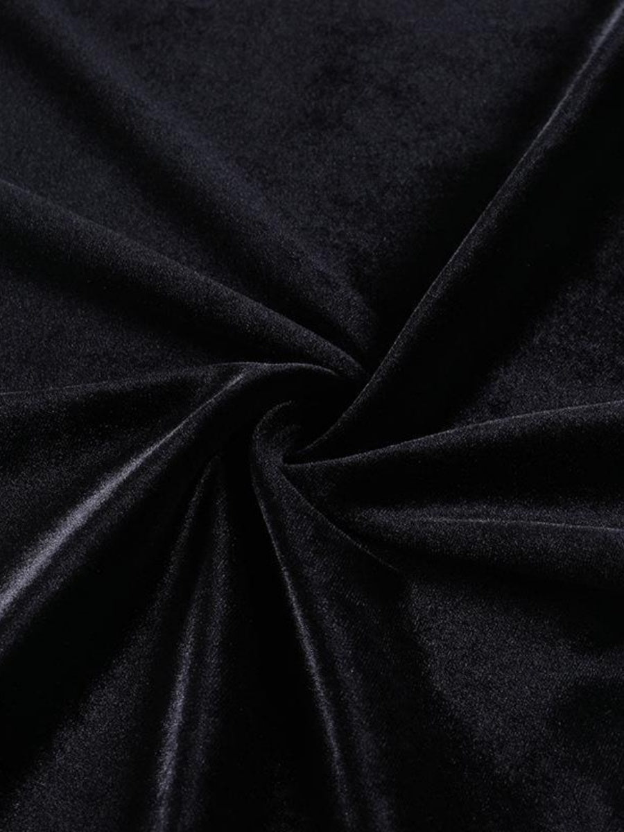 Halloween Lace Velvet Long Sleeve Midi Dresses