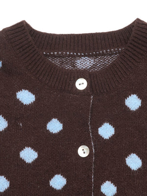 Long-sleeved Polka Dot Sweater Cardigan Cardigans