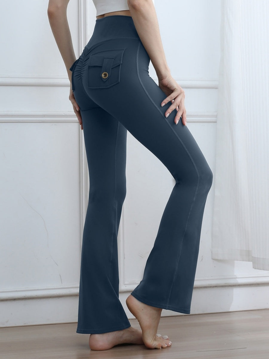 High Waist Tooling Yoga Micro-horn Peach Butt Tight Fit Sports Pants