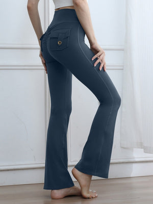 High Waist Tooling Yoga Micro-horn Peach Butt Tight Fit Sports Pants