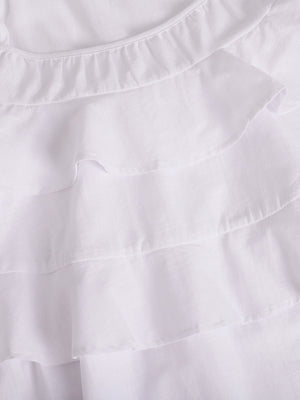 Pure Cotton Cake Skirt Backless Camisoles Beach Cover-up Mini&Short Dresses