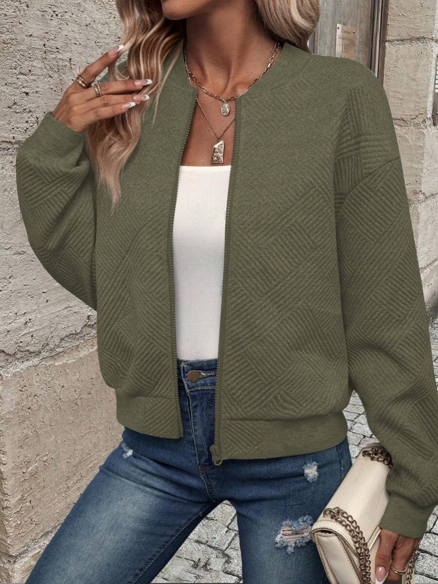 Liber Autumn Women's Zipper Geometric Patterns Jackets