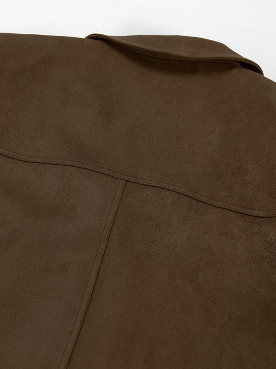 Liber Autumn Women's Buttons Suede Jackets
