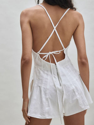 Drawstring Denim Jumpsuit