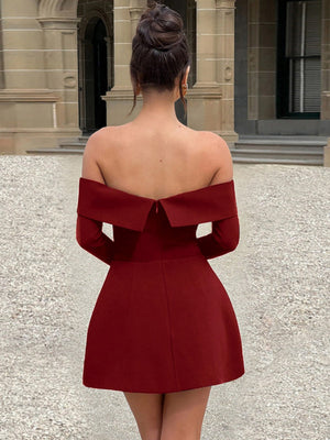 Liber Autumn Women's Off Shoulder Mini&Short Dresses