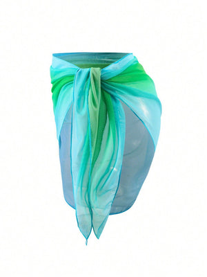 Gradient Color Tie Beach Dress