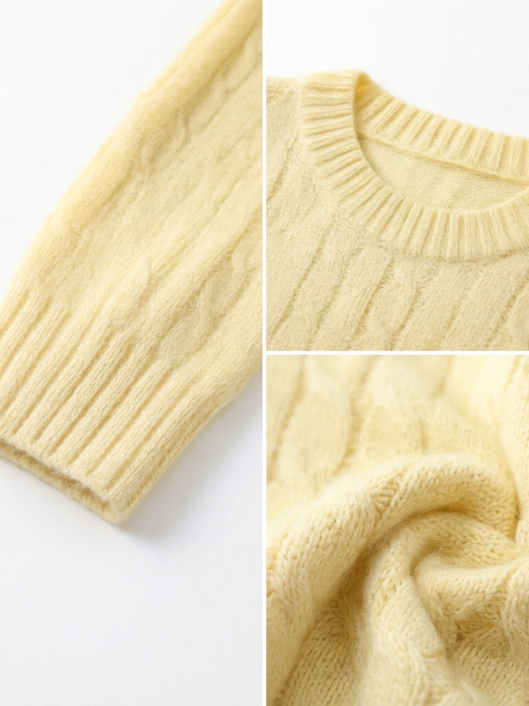 70% Cashmere & Wool Seamless Cable-Knit Sweater
