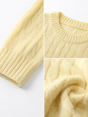 70% Cashmere & Wool Seamless Cable-Knit Sweater