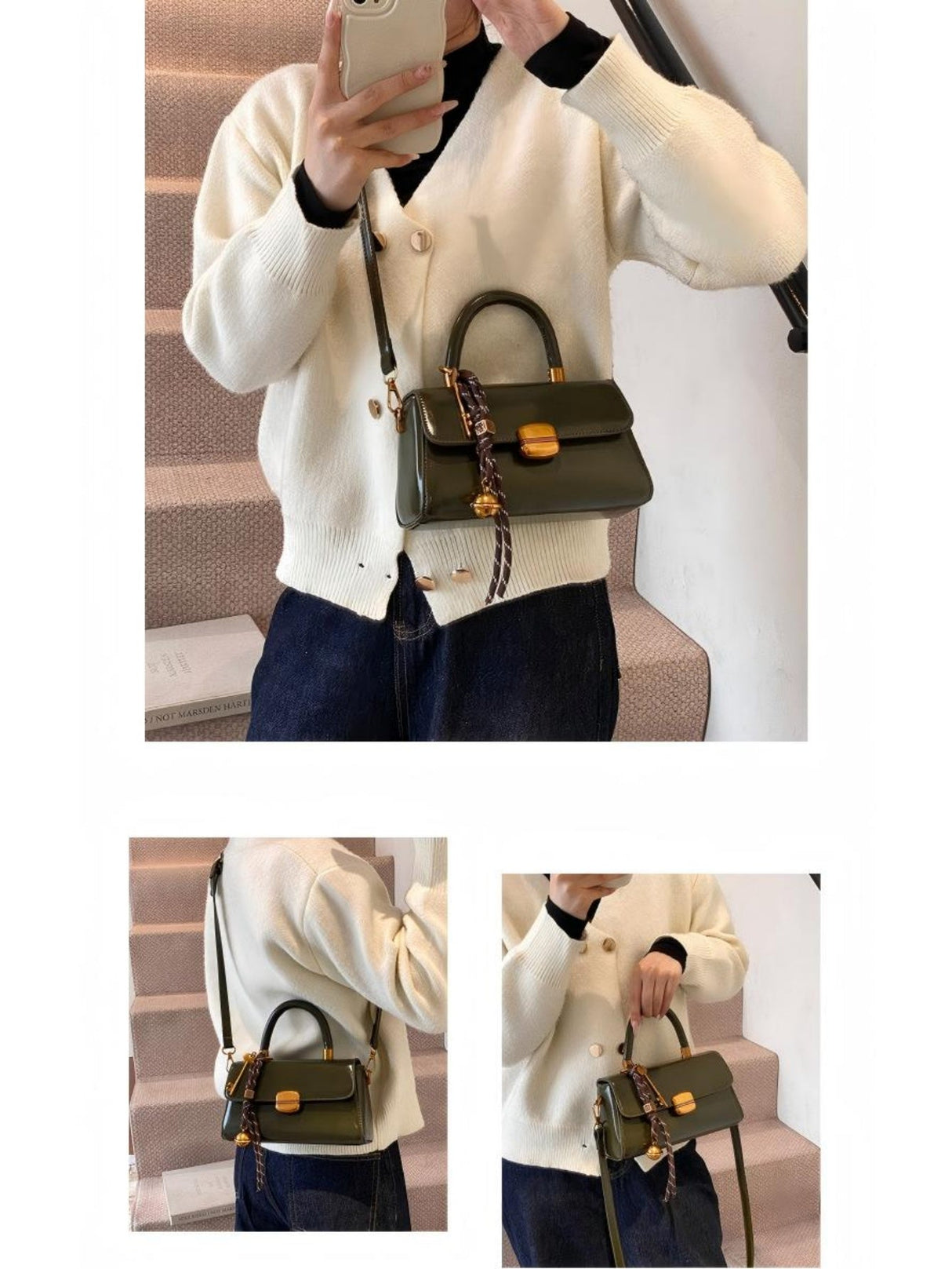 Retro-style Buckle Versatile Handbag
